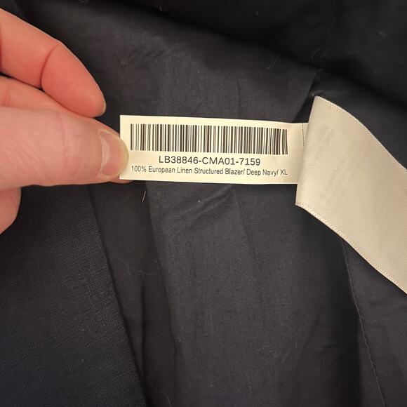 Quince 100% European Linen Structured Blazer Deep Navy Size XL - Picture 7 of 8